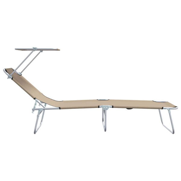 Sonnenliege 2er Set Taupe Polyester