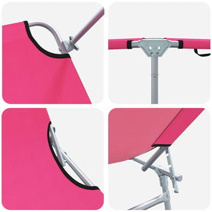 Sonnenliege 2er Set Rosa Polyester