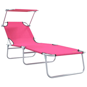 Sonnenliege 2er Set Rosa Polyester