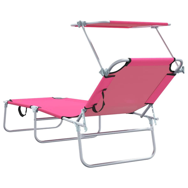 Sonnenliege 2er Set Rosa Polyester