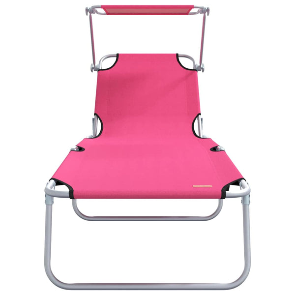 Sonnenliege 2er Set Rosa Polyester