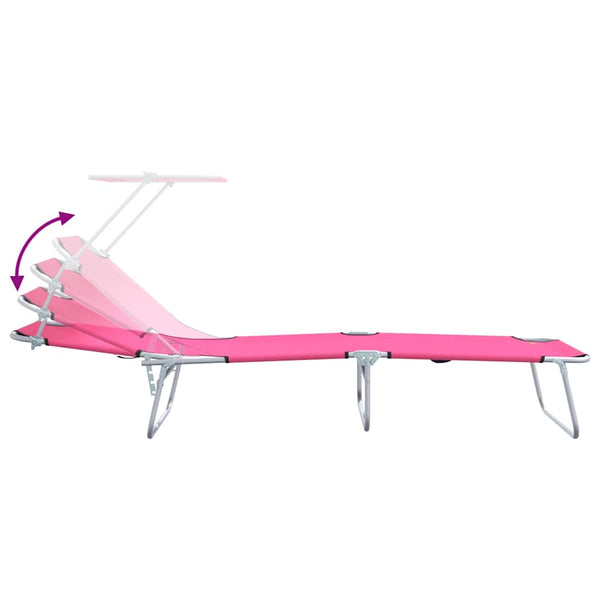 Sonnenliege 2er Set Rosa Polyester