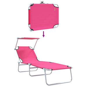 Sonnenliege 2er Set Rosa Polyester