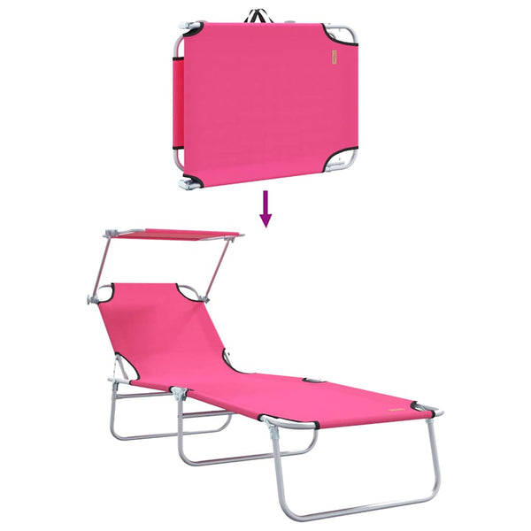 Sonnenliege 2er Set Rosa Polyester