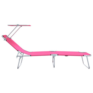 Sonnenliege 2er Set Rosa Polyester