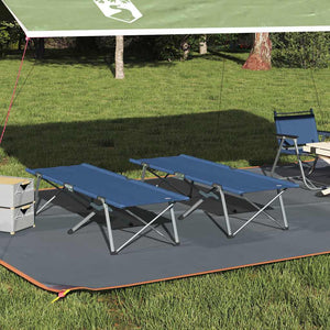 vidaXL Lit de camp pliant 2 pcs Bleu 194 x 62,5 x 42,5 cm