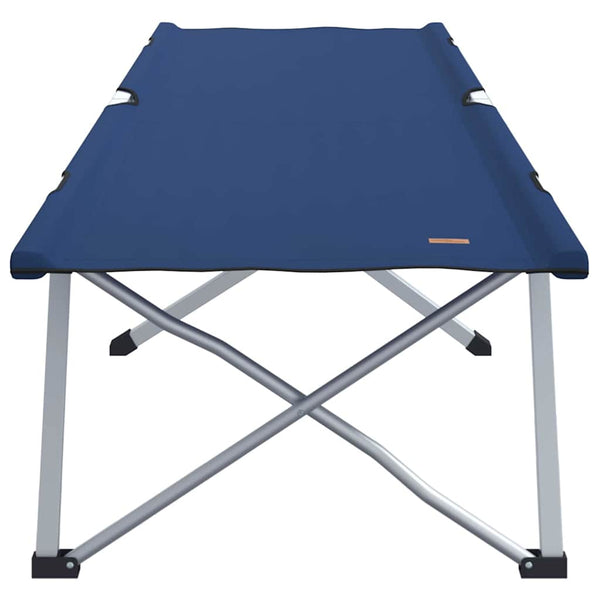vidaXL Lit de camp pliant 2 pcs Bleu 194 x 62,5 x 42,5 cm