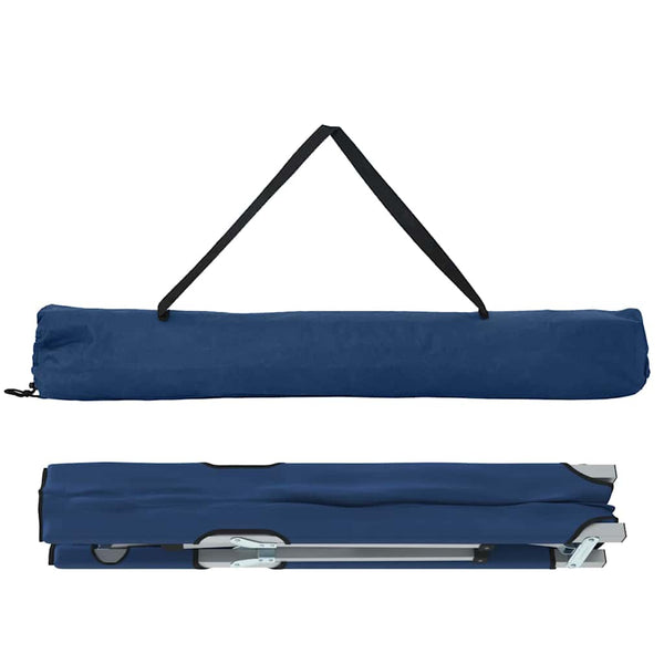 vidaXL Lit de camp pliant 2 pcs Bleu 194 x 62,5 x 42,5 cm