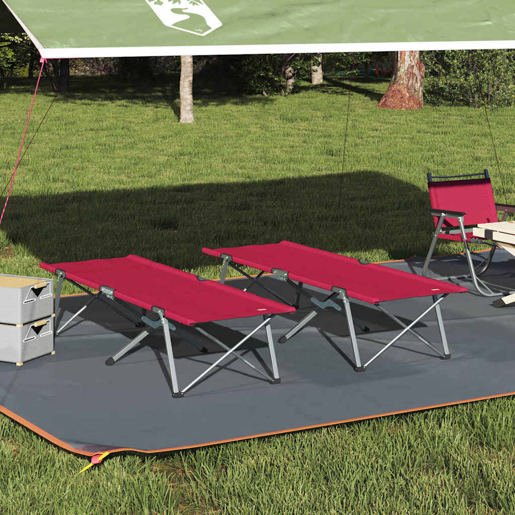 Klappbares Campingbett, 2er-Set, Rot