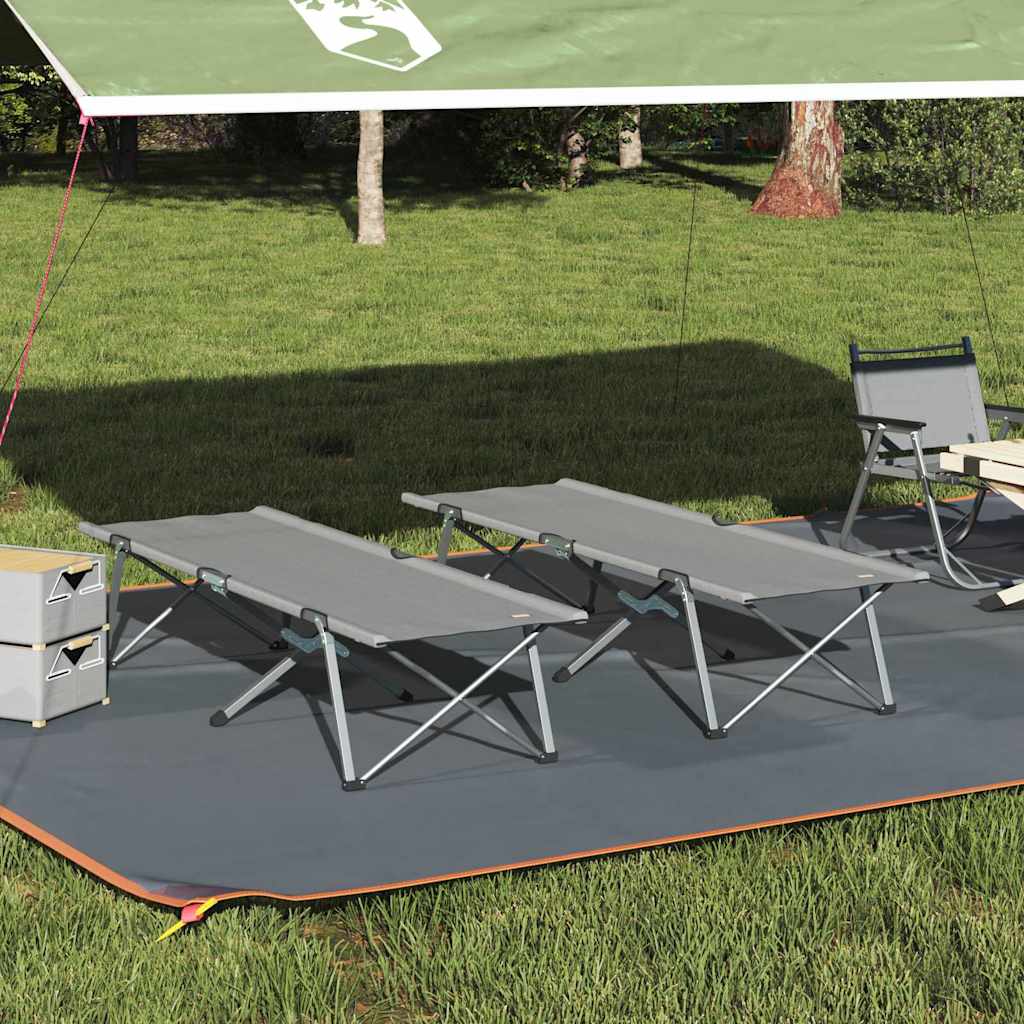 2er Faltbares Campingbett Grau 194cm