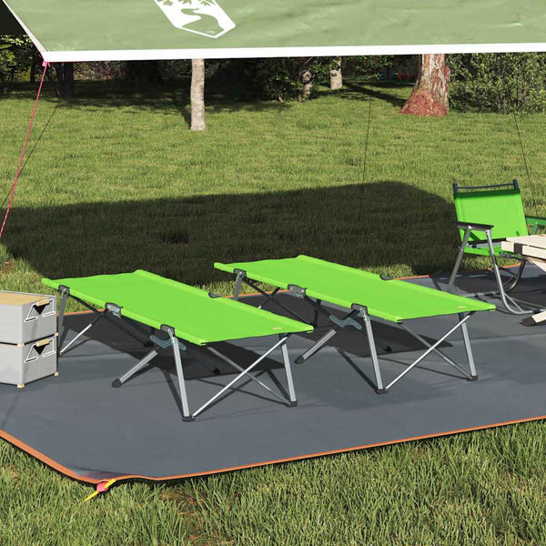 Klappbare Campingbetten 2er-Set Grün