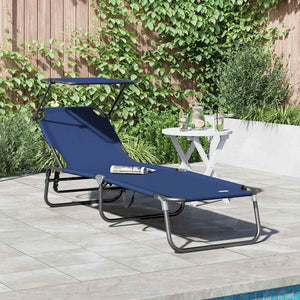Klappbare Sonnenliege Blau Oxford