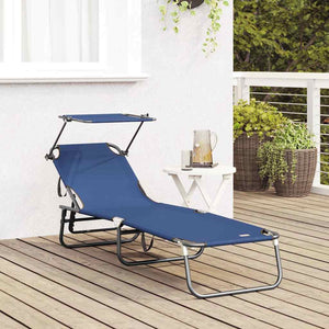 Klappbare Sonnenliege Blau Oxford