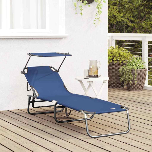 Klappbare Sonnenliege Blau Oxford