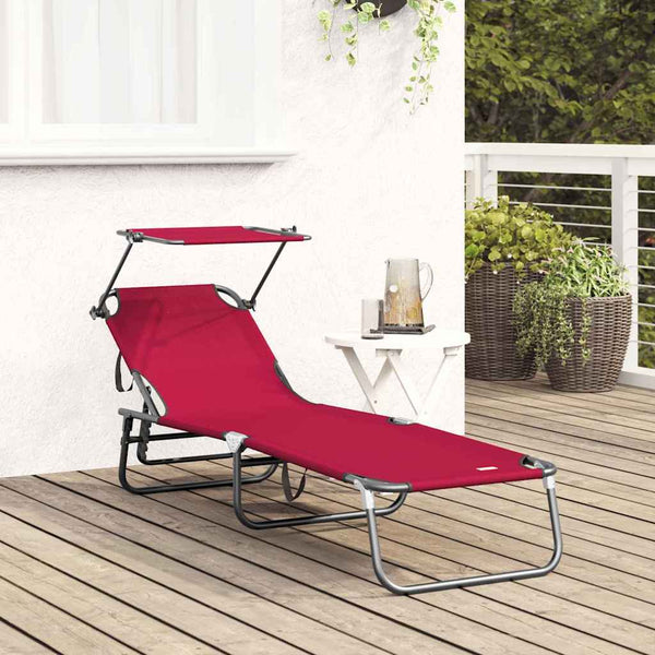 Klappbare Sonnenliege Rot Oxford