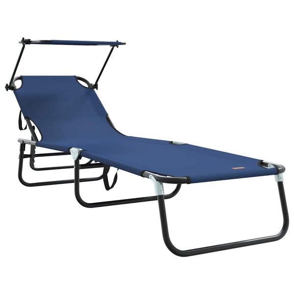 Klappbare Sonnenliege 2er Set Blau