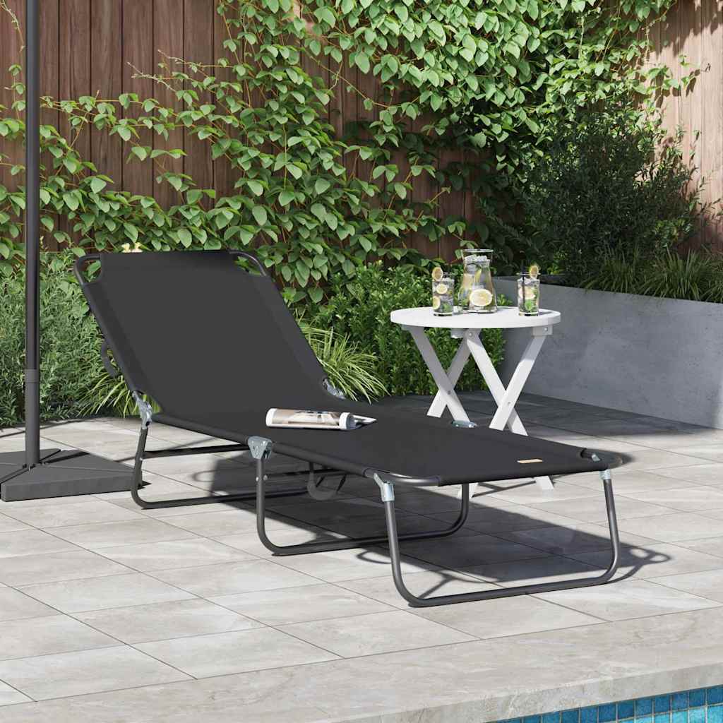 Klappbare Sonnenliege Schwarz Polyester