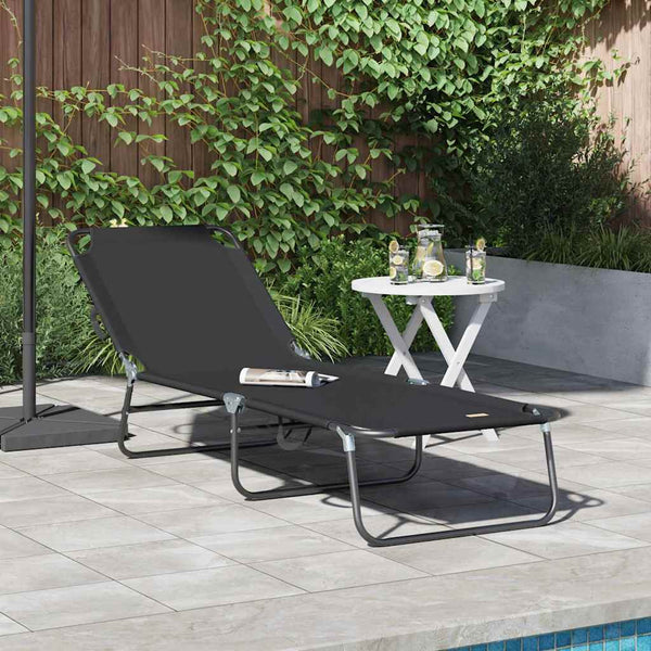 Klappbare Sonnenliege Schwarz Polyester