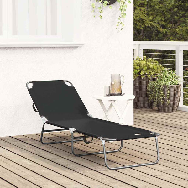 Klappbare Sonnenliege Schwarz Polyester