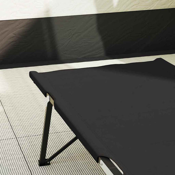 Faltbares Campingbett Schwarz 206 cm