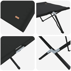 Klappbare Campingbetten, 2 Stk., Schwarz