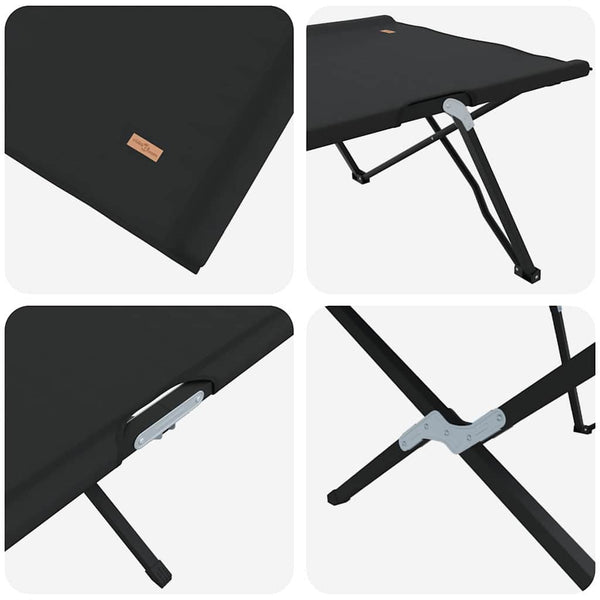 Klappbare Campingbetten, 2 Stk., Schwarz