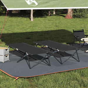 Klappbare Campingbetten, 2 Stk., Schwarz