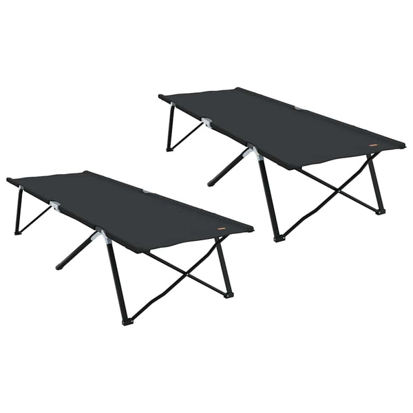 Klappbare Campingbetten, 2 Stk., Schwarz