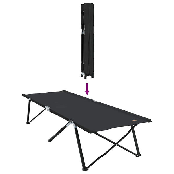 Klappbare Campingbetten, 2 Stk., Schwarz