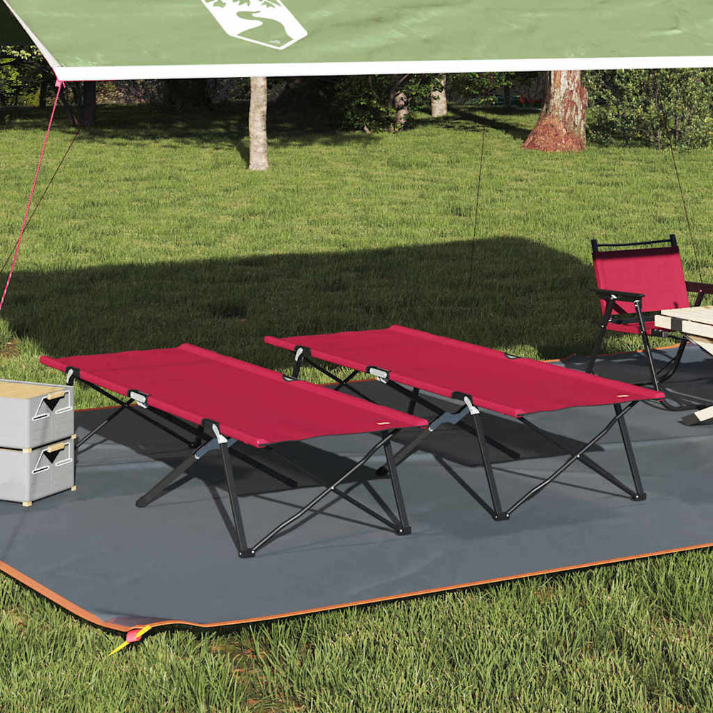 Klappbares Campingbett, 2er-Set, Rot