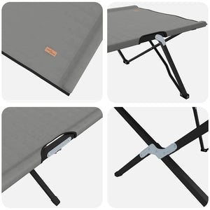 Klappbares Campingbett, 2er-Set, Grau