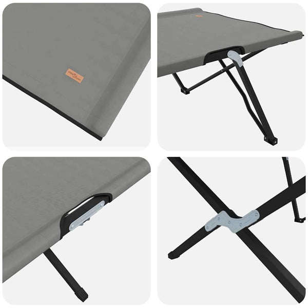 Klappbares Campingbett, 2er-Set, Grau