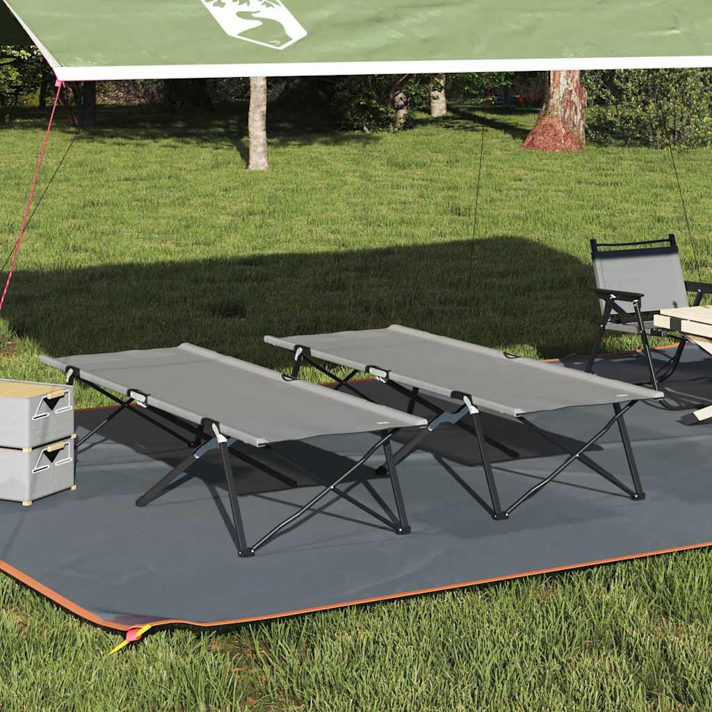 Klappbares Campingbett, 2er-Set, Grau