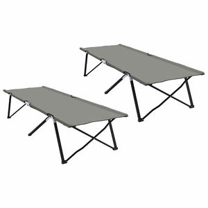 Klappbares Campingbett, 2er-Set, Grau