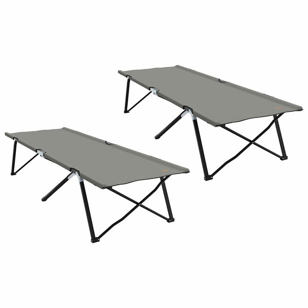 Klappbares Campingbett, 2er-Set, Grau