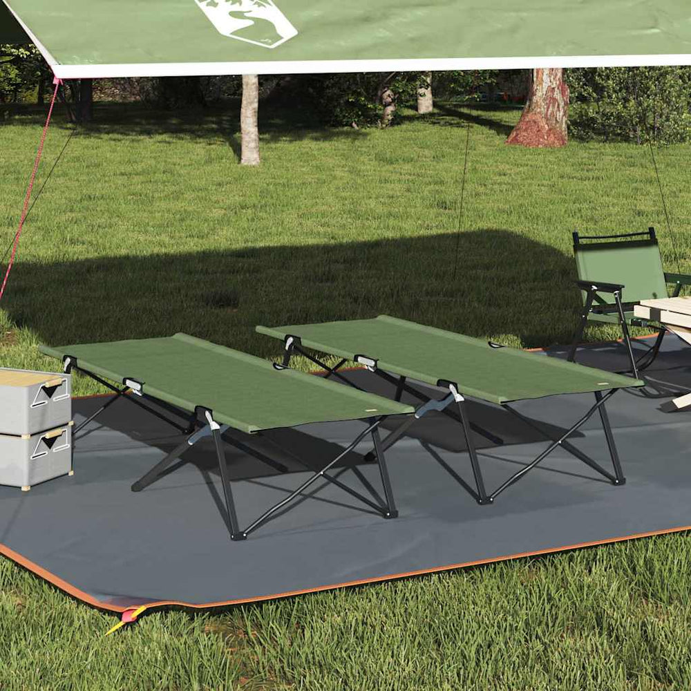 2er Faltbares Campingbett Grün 206 cm