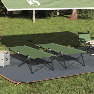 2er Faltbares Campingbett Grün 206 cm