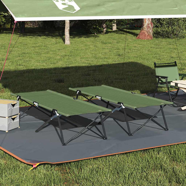 2er Faltbares Campingbett Grün 206 cm