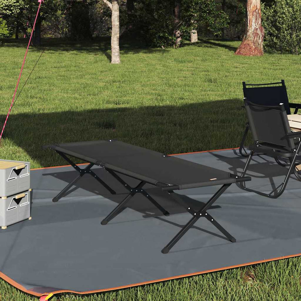 Klappbares Campingbett Schwarz 193 cm