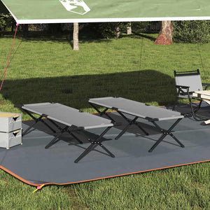 Klappbares Campingbett, 2er-Set, Grau
