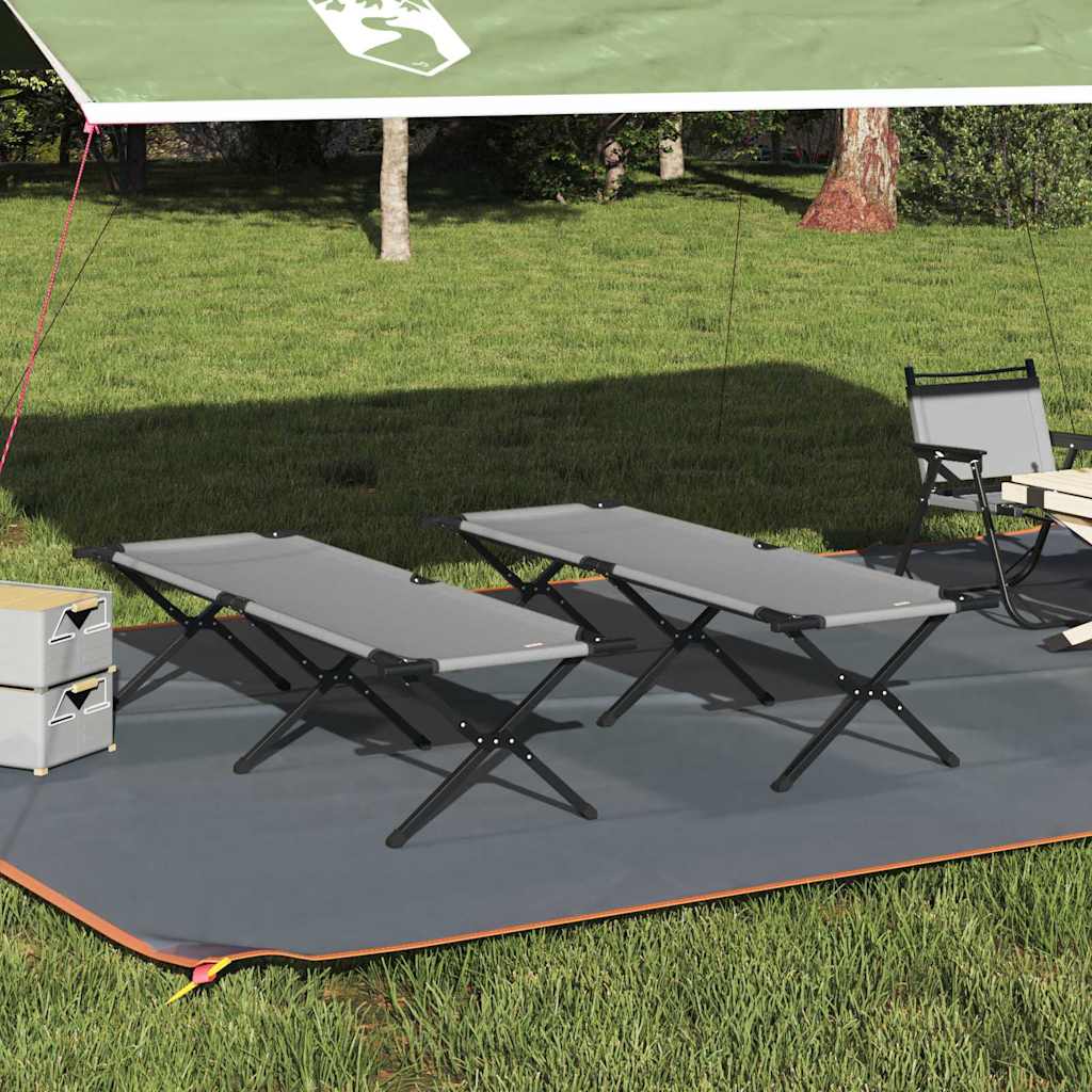 Klappbares Campingbett, 2er-Set, Grau