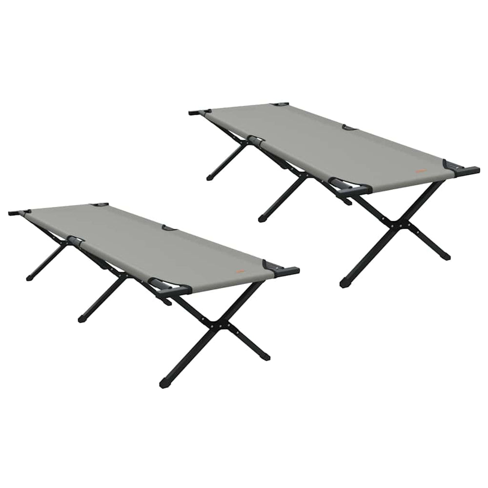 Klappbares Campingbett, 2er-Set, Grau