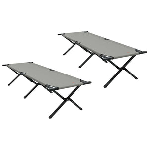 Klappbares Campingbett, 2er-Set, Grau