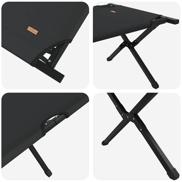 Klappbares Campingbett Schwarz 210x80x46cm