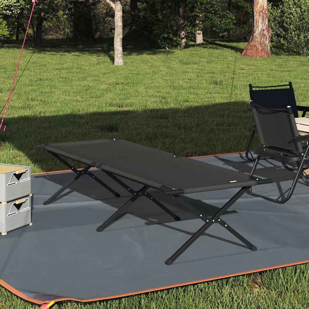 Klappbares Campingbett Schwarz 210x80x46cm
