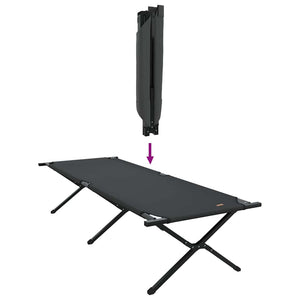 Klappbares Campingbett Schwarz 210x80x46cm