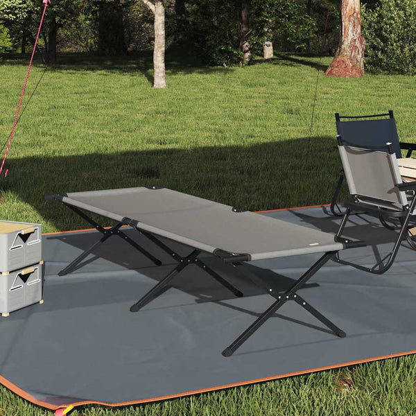 Klappbares Campingbett Grau 210 cm