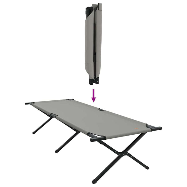 Klappbares Campingbett Grau 210 cm