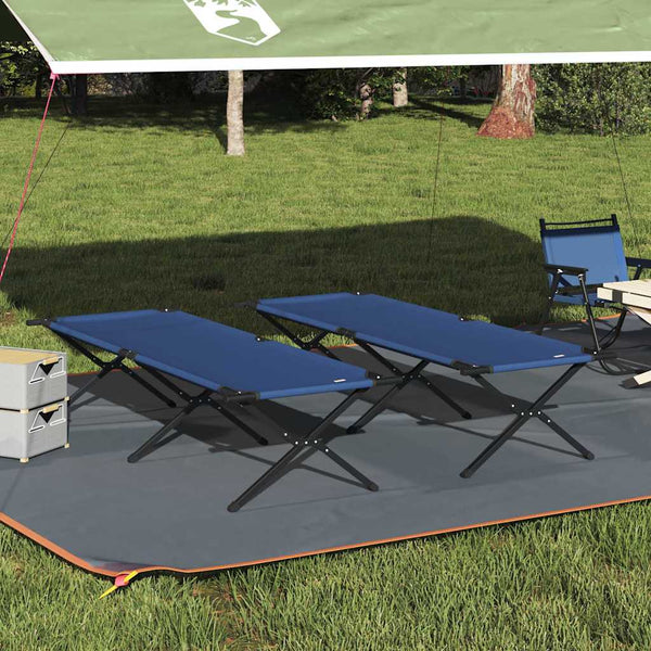 Klappbares Campingbett, 2er-Set, Blau