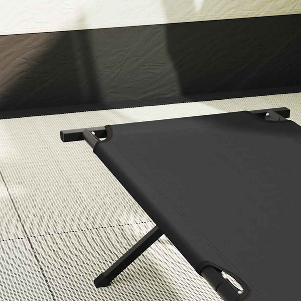 Klappbares Campingbett 2er-Set Schwarz